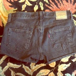 Levi black distress shorts worn only once !